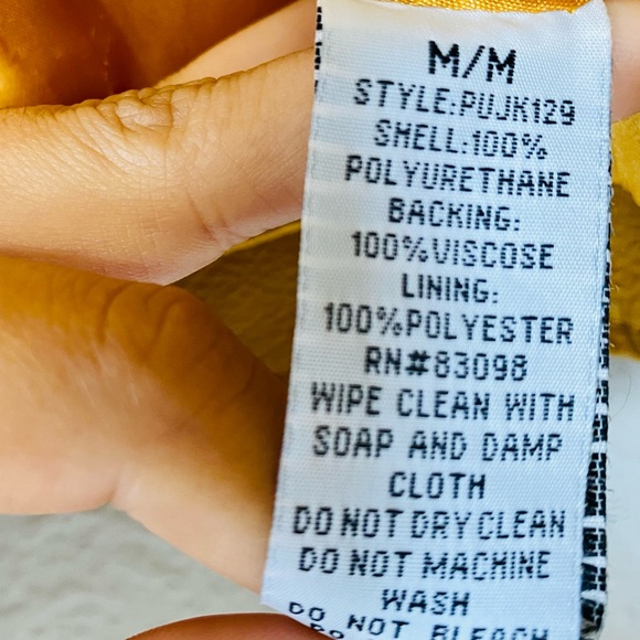 Mustard Faux Leather Jacket - Picture 9 of 9